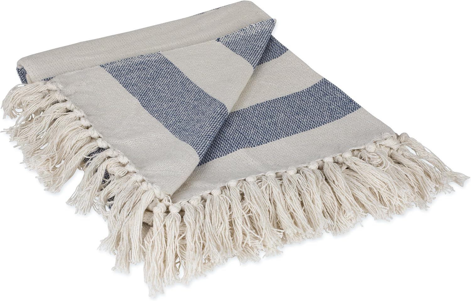 DII Rustic Farmhouse Cotton Cabana Striped Blanket Throw with Fringe For Chair, Couch, Picnic, Ca... | Amazon (US)