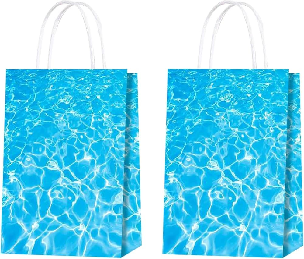 Ertyjikg Ocean Waves Party Supplies - 16pcs Ocean Party Goody Favor Bags Ocean Under The Sea Blue... | Amazon (US)