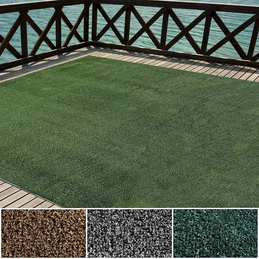 iCustomRug Indoor/Outdoor Turf Carpet, Sythentic Grass in Lawn Green 12'X12' Low Pile Artificial ... | Amazon (US)