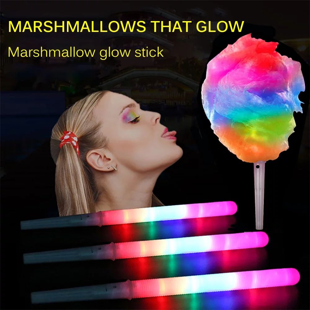 10 Pack LED Glowing Cotton Candy Glow Cones Reusable Light Up Marshmallow Sticks Adopted Cones Co... | Walmart (US)