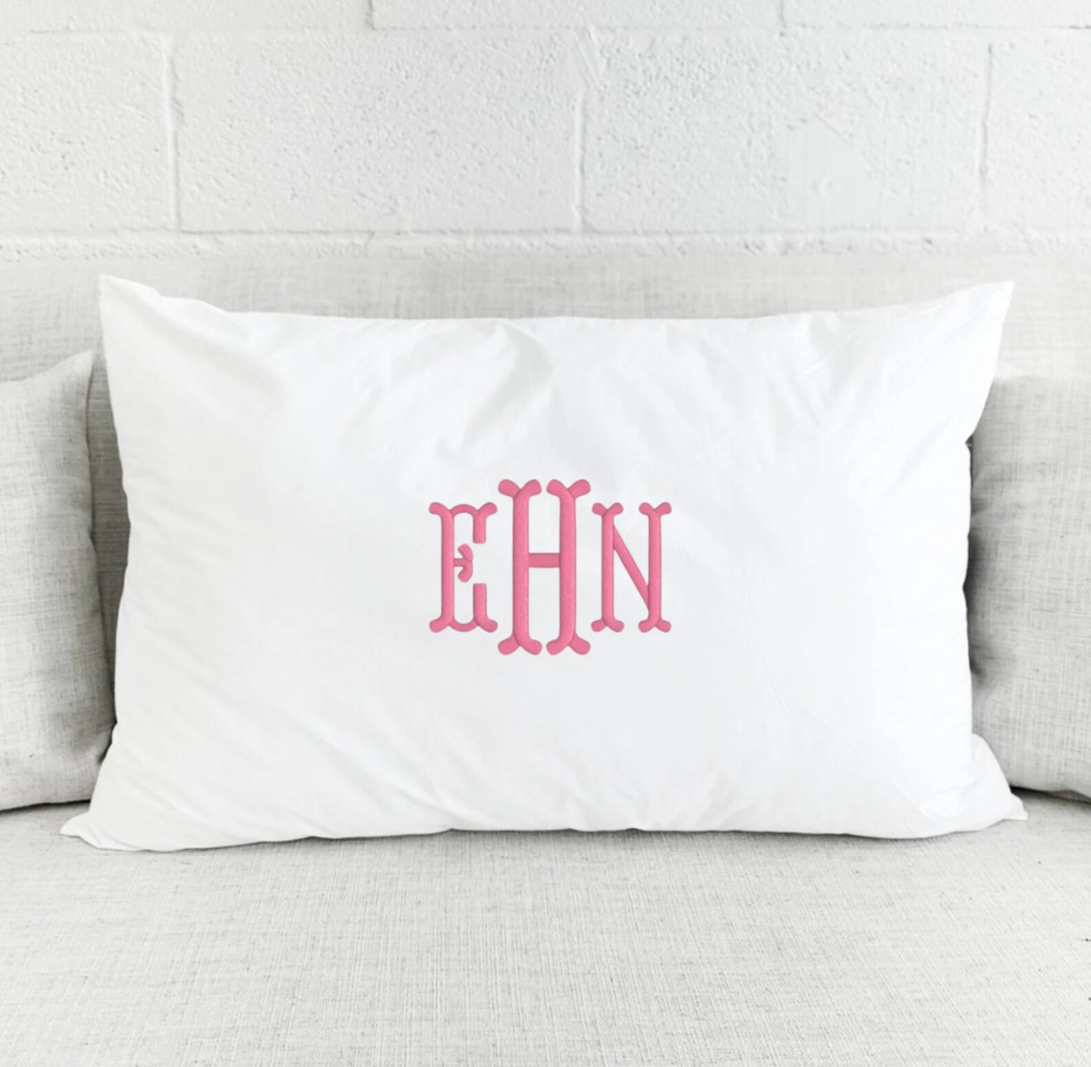 Monogrammed Pillow Case, Custom Pillow Cases, Embroidered Pillow Cover, Decorative Pillow Cover, ... | Etsy (US)