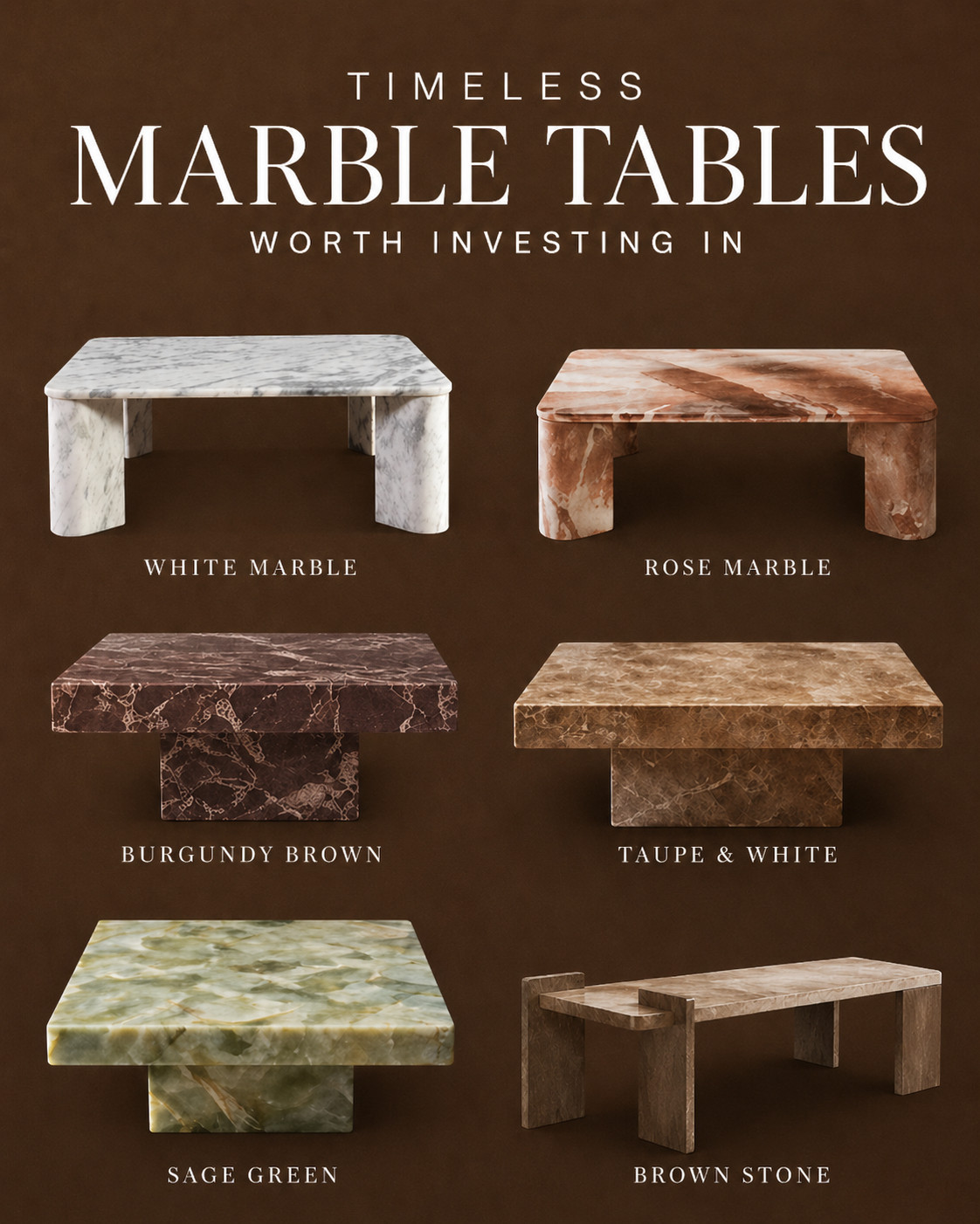 Some pieces don’t just decorate a home… they define it.

Marble coffee tables are one of those rare investments that instantly elevate a space without trying too hard. There’s something about marble — the natural veining, the cool surface, the quiet weight — that brings an effortless sense of luxury into any room.

In modern homes, where everything is becoming simpler and more intentional, marble becomes the anchor. It grounds your space while still feeling refined and elevated.

An oversized marble coffee table does more than sit in the center of your living room.
It becomes your styling canvas.
Your favorite books.
A candle that sets the mood.
A simple tray that reflects your personality.

And the best part? It works with everything.
Soft neutrals, bold velvet sofas, warm wood tones, even minimal spaces, marble adapts while still standing out.

From classic white to rich burgundy brown, soft taupe, rose tones, or even sage green, each one brings a completely different mood while holding onto the same timeless elegance.

This is not just decor.
This is a long-term design decision.

Explore our curated marble table edit and choose the one that defines your space.

#TimelessDesign #LuxuryLiving #InvestmentPieces 

 #LTKHome