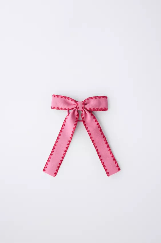 CONTRAST-TRIM BOW SCRUNCHIE | Zara US