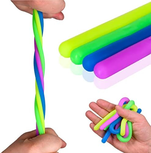 NUTTY TOYS Monkey Noodle Sensory Strings 4pk, Top Classroom & Office ADHD Stress Relief Fidget Fi... | Amazon (US)