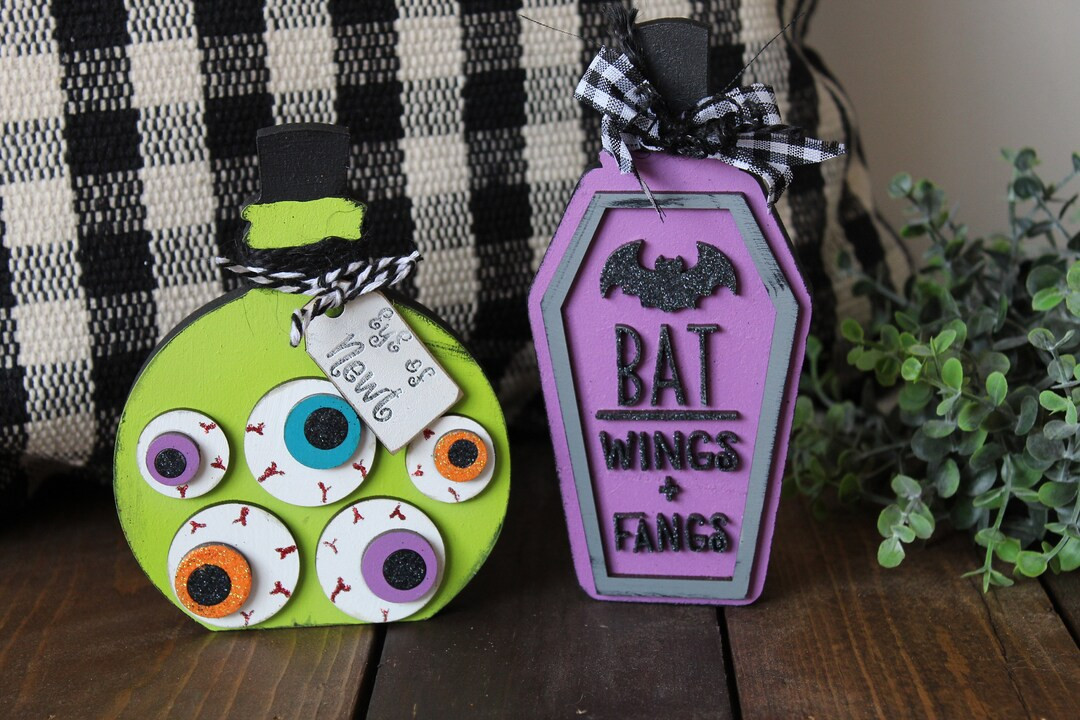 Halloween Wooden Witch Bottles, Halloween Tiered Tray, Tiered Tray Bottles, Hocus Pocus Decor, Oc... | Etsy (US)