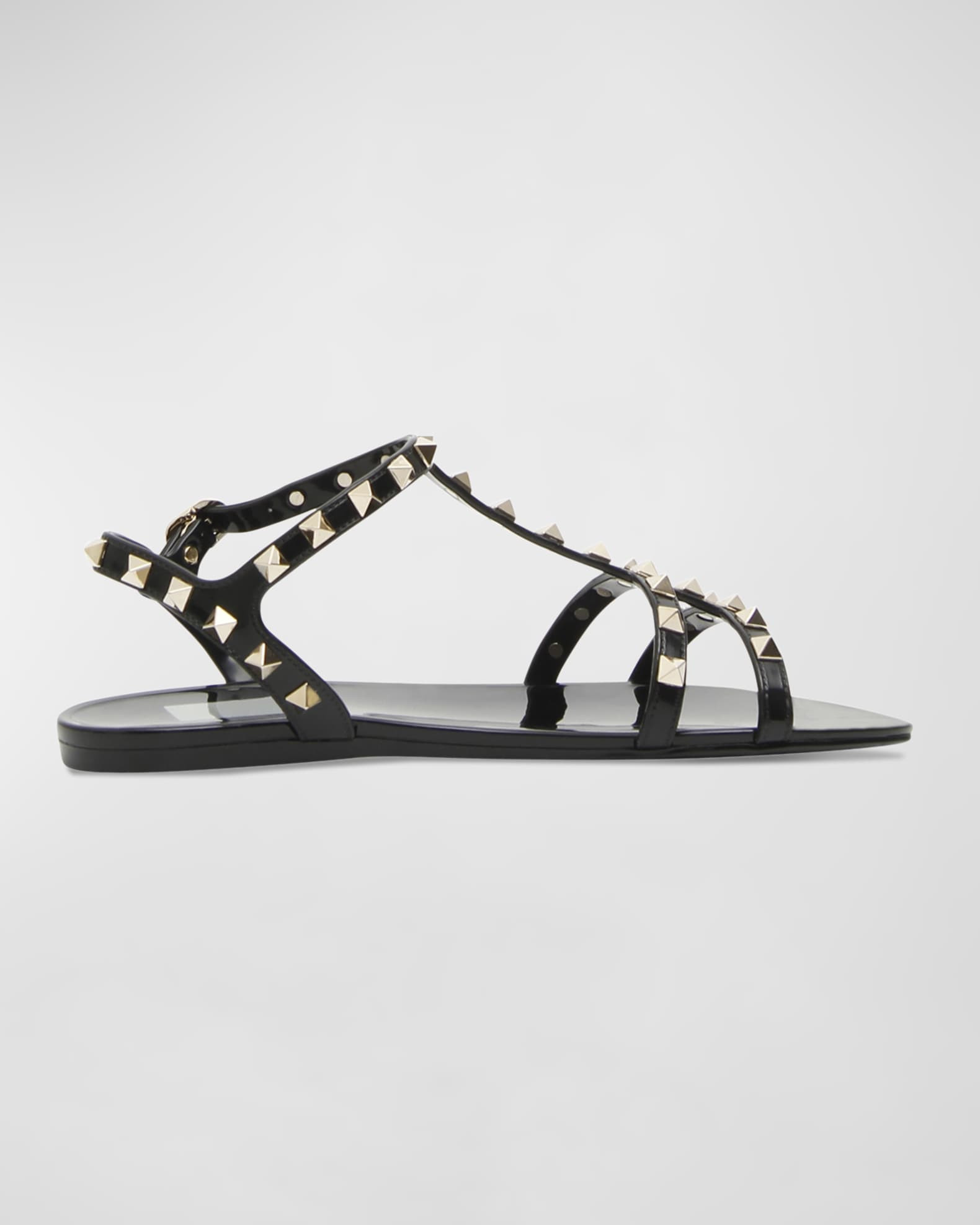 Valentino Garavani Rockstud Jelly Flat Gladiator Sandals | Neiman Marcus