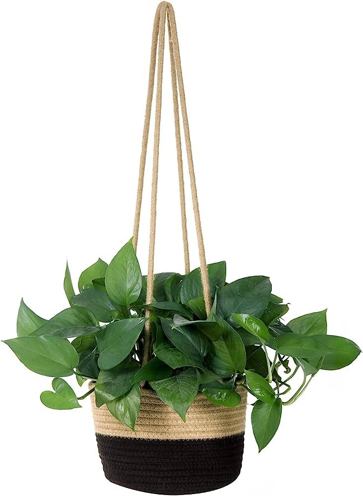 RUIZHIXUAN Hanging Planter Basket Jute Rope Woven Plant Hangers Indoor Hanging Plant Holder Up to... | Amazon (US)