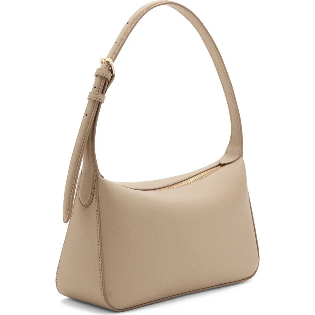 MANGO Faux Leather Shoulder Bag in Beige at Nordstrom | Nordstrom
