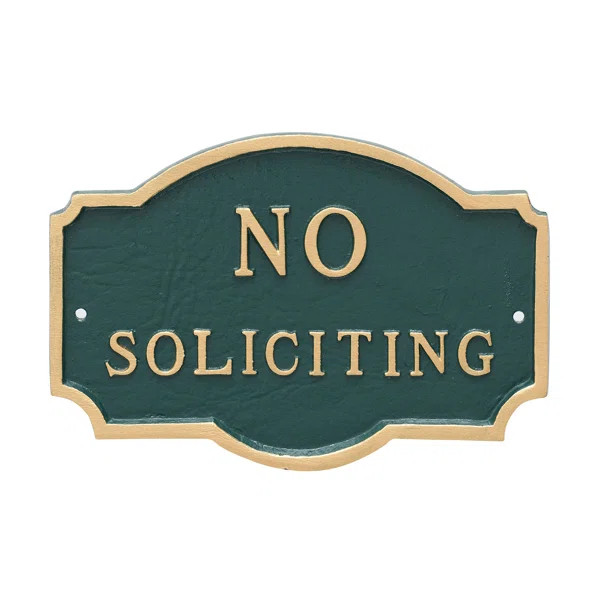 Petite Montague No Soliciting Statement Garden Plaque | Perigold