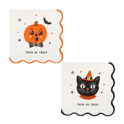 Vintage Halloween Characters Cocktail Napkin Set | My Mind's Eye