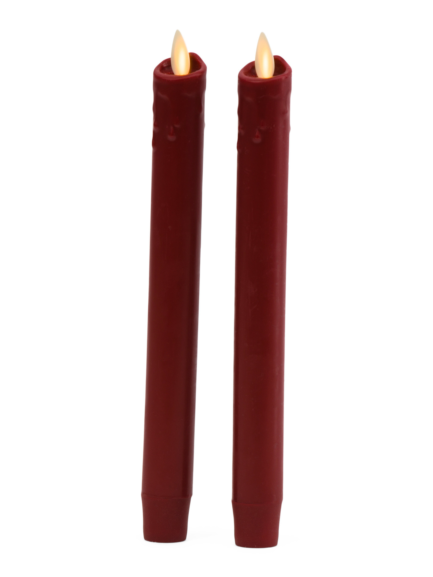 Set Of 2 Scalloped Edge Wax Dipped Moving Flame Taper Candles | TJ Maxx
