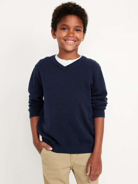 School Uniform Solid V-Neck Sweater for Boys | Old Navy (CA)
