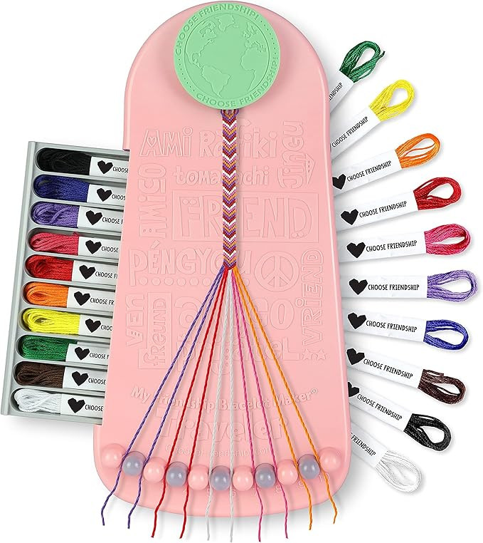 Choose Friendship Bracelet Making Kit – 20 Pre-Cut Threads, Portable Loom with Storage, Makes 8... | Amazon (US)