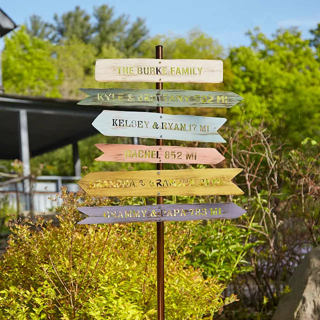 Personalized Family Member Signpost | UncommonGoods