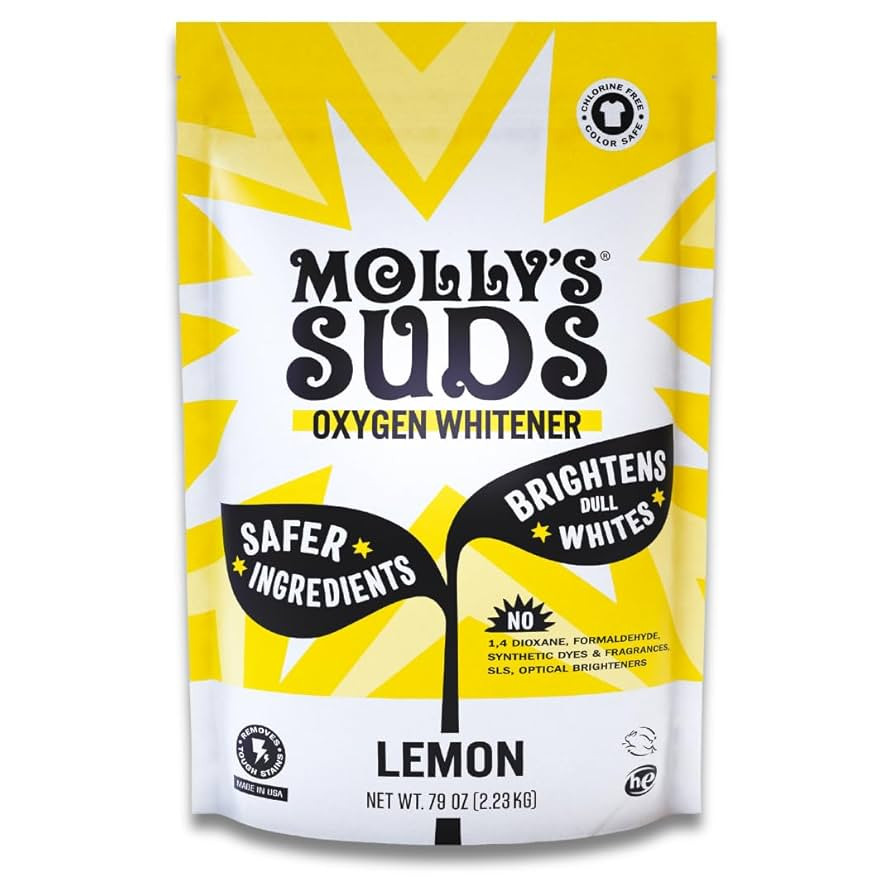 Molly's Suds Oxygen Whitener | Powerful Bleach Alternative, Chlorine Free & Color Safe | Brighten... | Amazon (US)