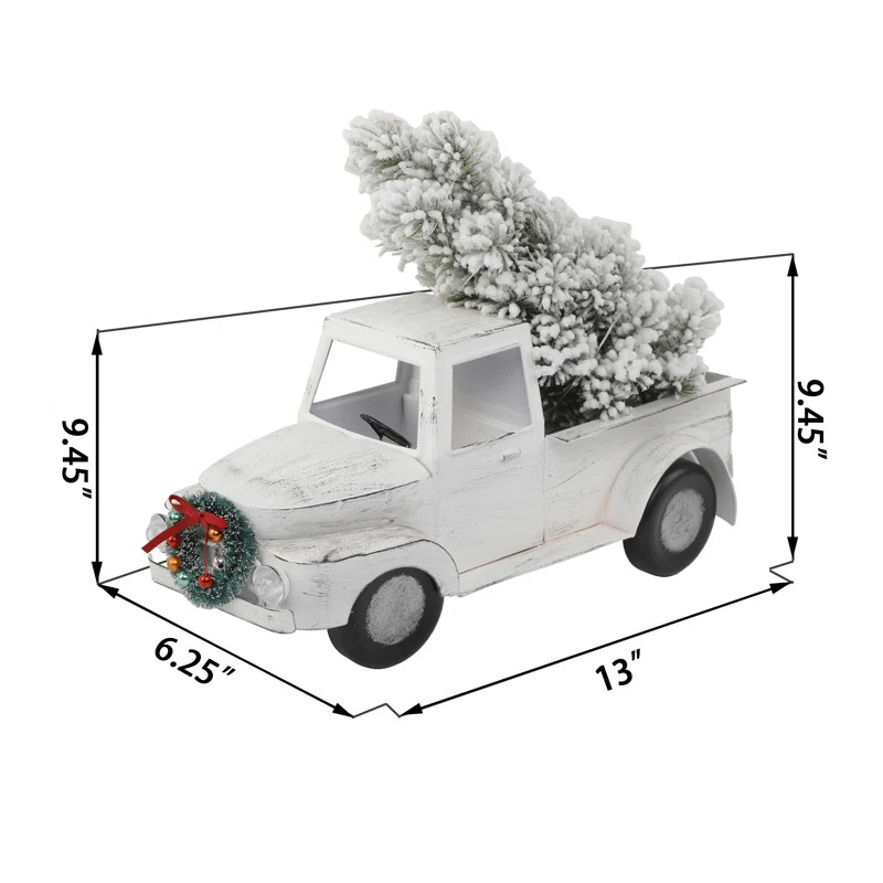The Holiday Aisle® 13" L LED Tin Truck with Tree | Wayfair | Wayfair North America
