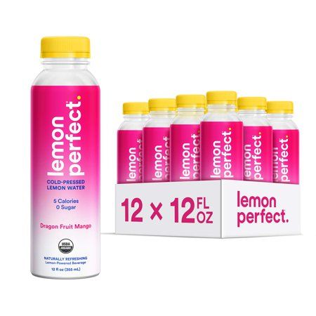 Lemon Perfect, Organic Cold-Pressed Lemon Water, Dragon Fruit Mango (12-Pack), Full of Flavor, Hydra | Walmart (US)