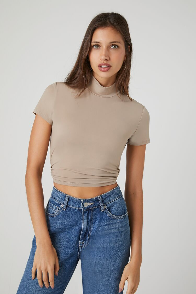 Cropped Wraparound Turtleneck Top | Forever 21 | Forever 21 (US)