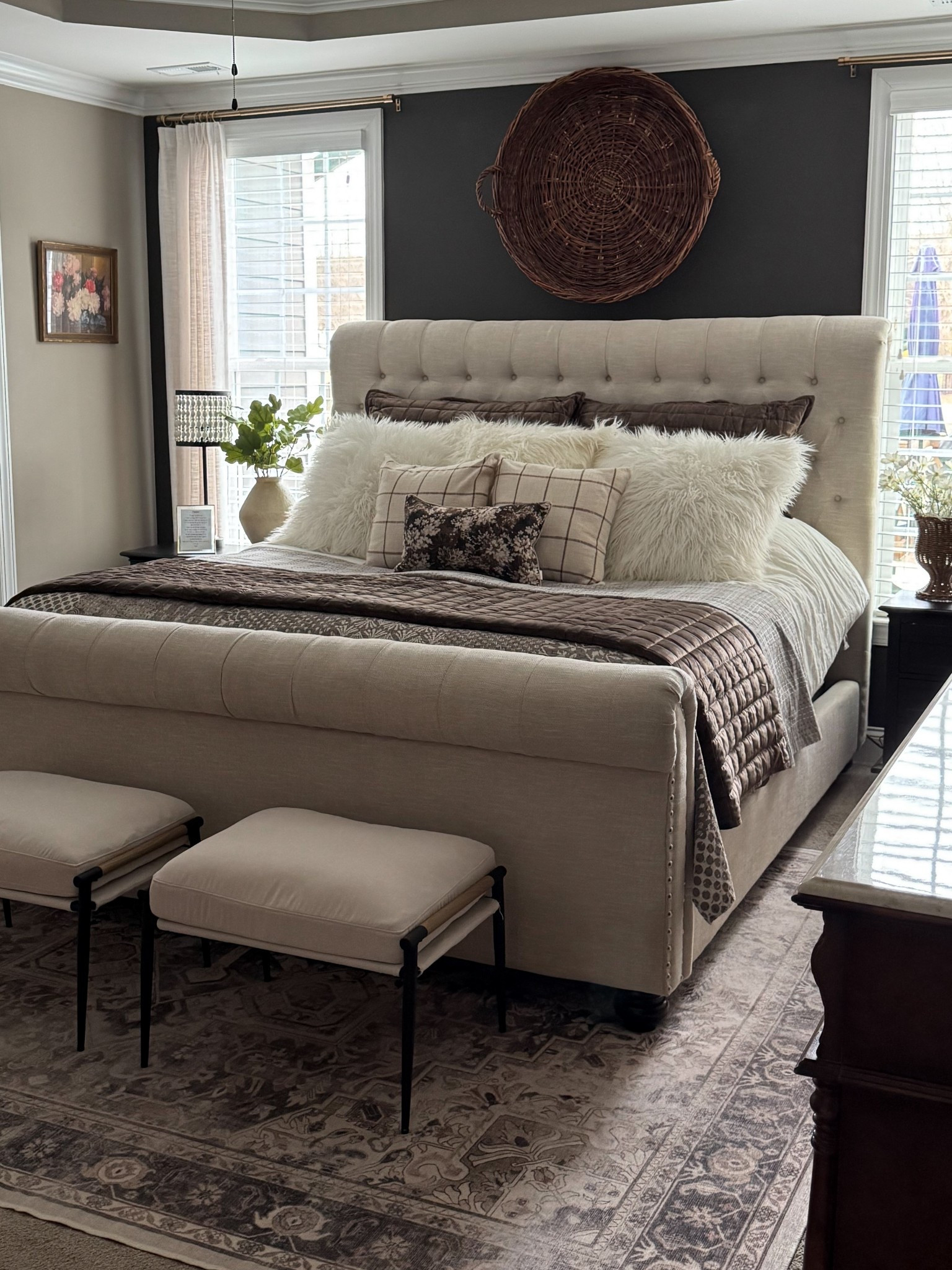 Cozy Primary Bedroom

This mocha brown quilt is so soft and cozy. It comes with pillow shams too. Loving the warm moody vibe it gives my bedroom🤎 I have a 10% off discount code: QUILT001

Velvet quilt and shams, faux fur euro pillows, throw pillow covers, pillow inserts, floral lumbar pillow, duvet cover, duvet insert, Kantha quilt, area rug, vintage paprika drying basket, ottomans, nightstands, upholstered sleigh bed, woven tray, curtain rod, curtain ring, curtains, vase


#LTKstorytime #LTKSeasonal #LTKHome