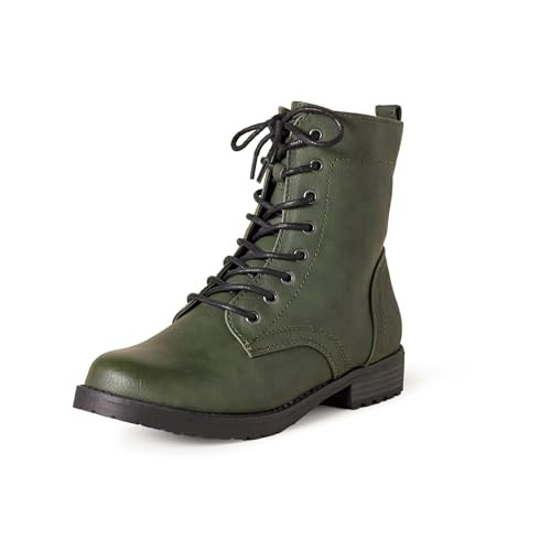 Amazon Essentials Women's Lace-Up Combat Boots, Green, 8 | Amazon (US)