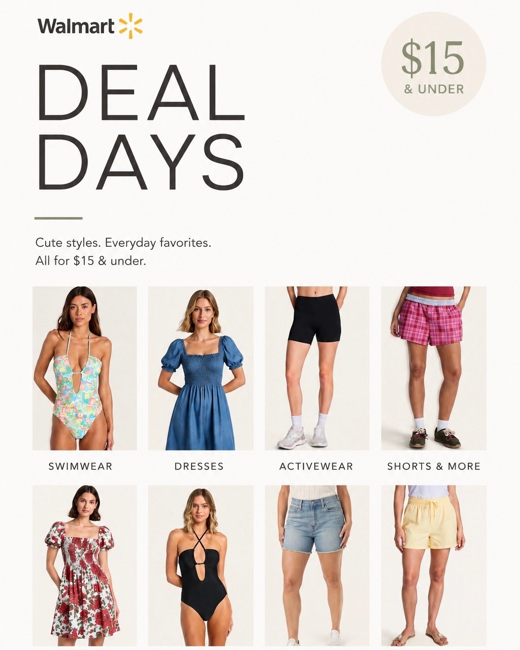✨SCROLL TO SHOP✨

Walmart Deal Days has started and here are my picks for $15 and less fashion finds🙌🏼❣️✨🤍

#LTKSaleAlert #LTKootd #LTKSwim