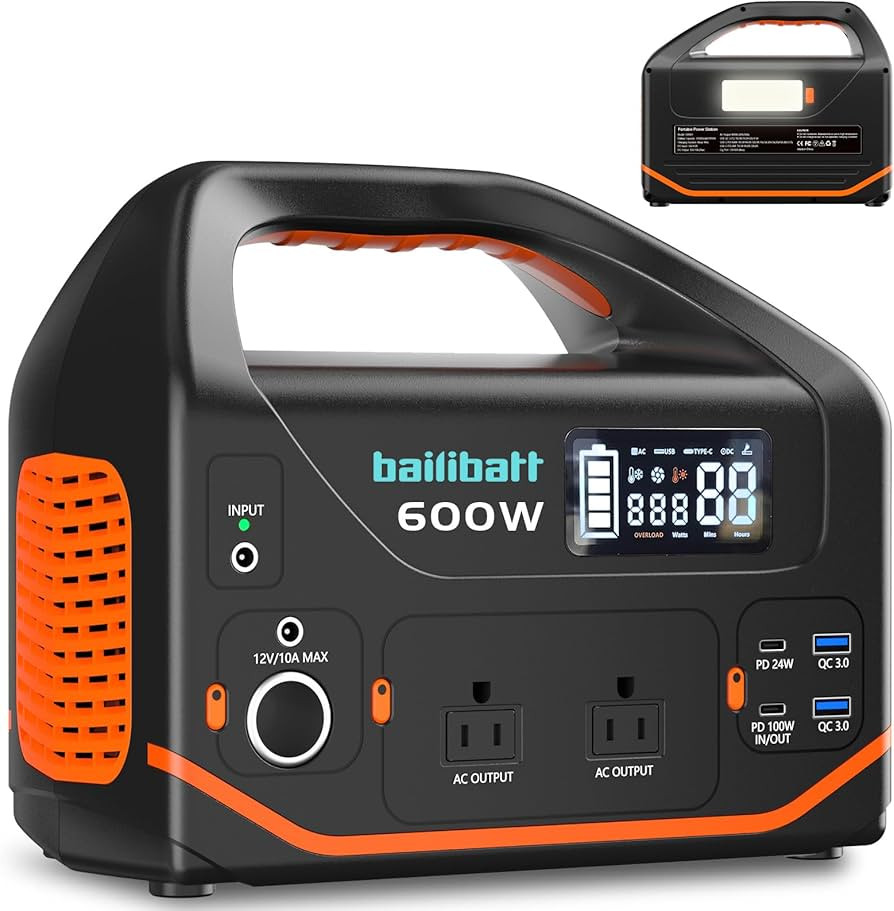 Portable Power Station 600W,293Wh Portable Generator for Home Use, Quiet Generator for Camping Tr... | Amazon (US)