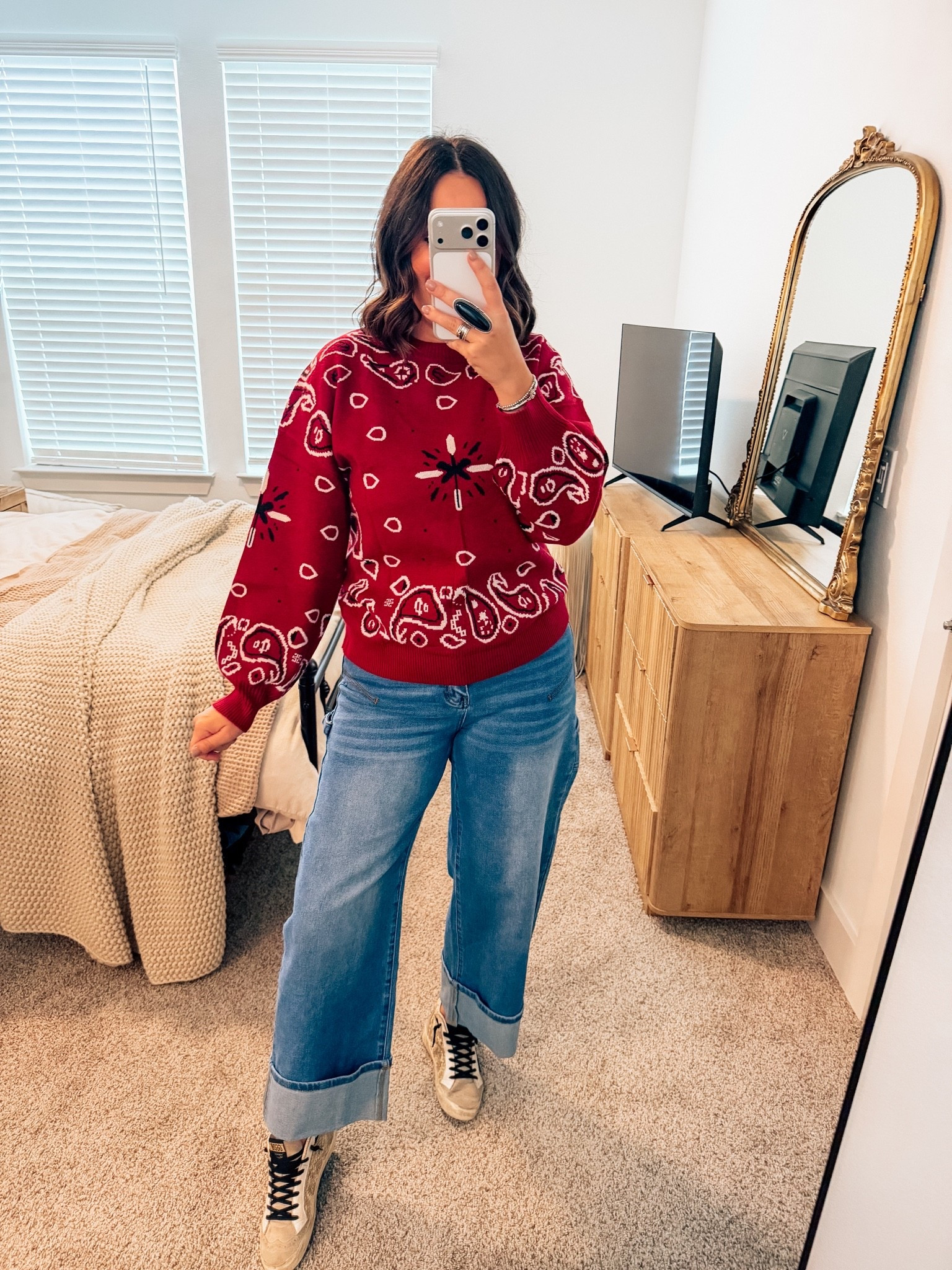 Bandana sweater from Amazon  for fall - Amazon fall outfit idea - in a medium