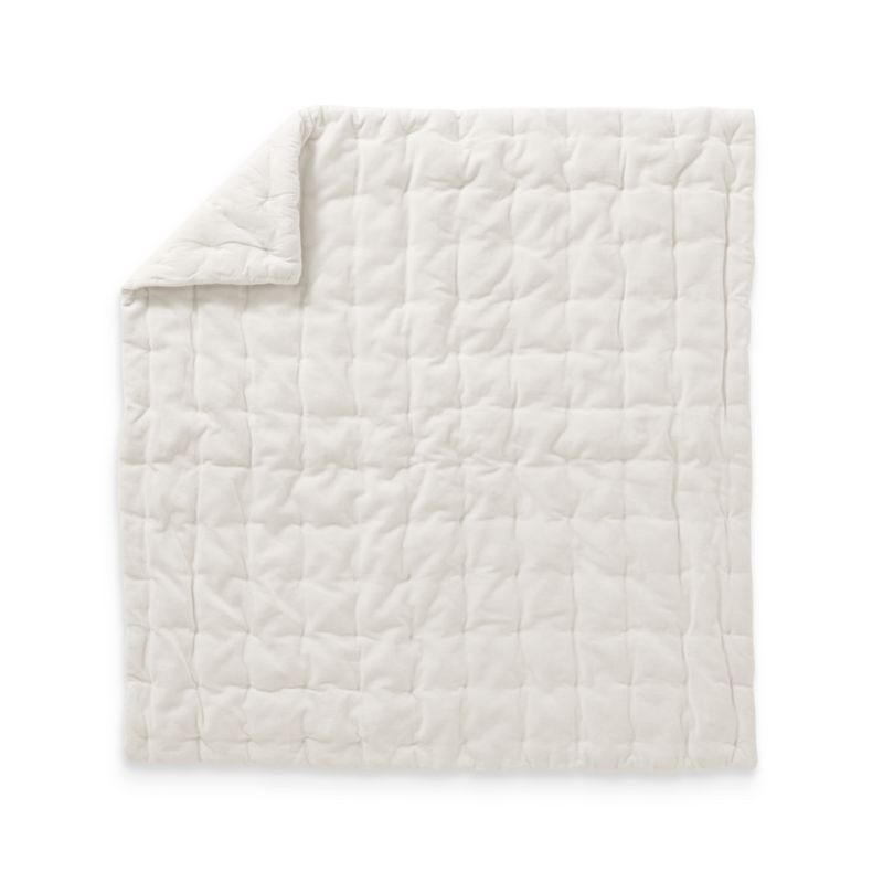 Velvet Cream Baby Quilt | Crate and Barrel | Crate & Barrel
