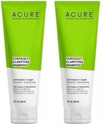 Acure Curiously Clarifying Shampoo - 8 Fl Oz - Performance-Driven Hair Care Gently Cleanses, Removes Buildup, Boosts Shine & Replenishes Moisture - Lemongrass & Argan, 100% Vegan (Pack of 2) | Amazon (US)