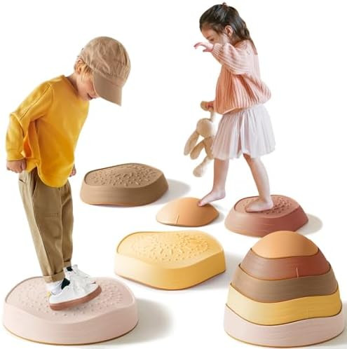 Tiny Land Stepping Stones for Kids, 5pcs Non-Slip Toddler Stepping Stones, Sensory Stepping Stone... | Amazon (US)
