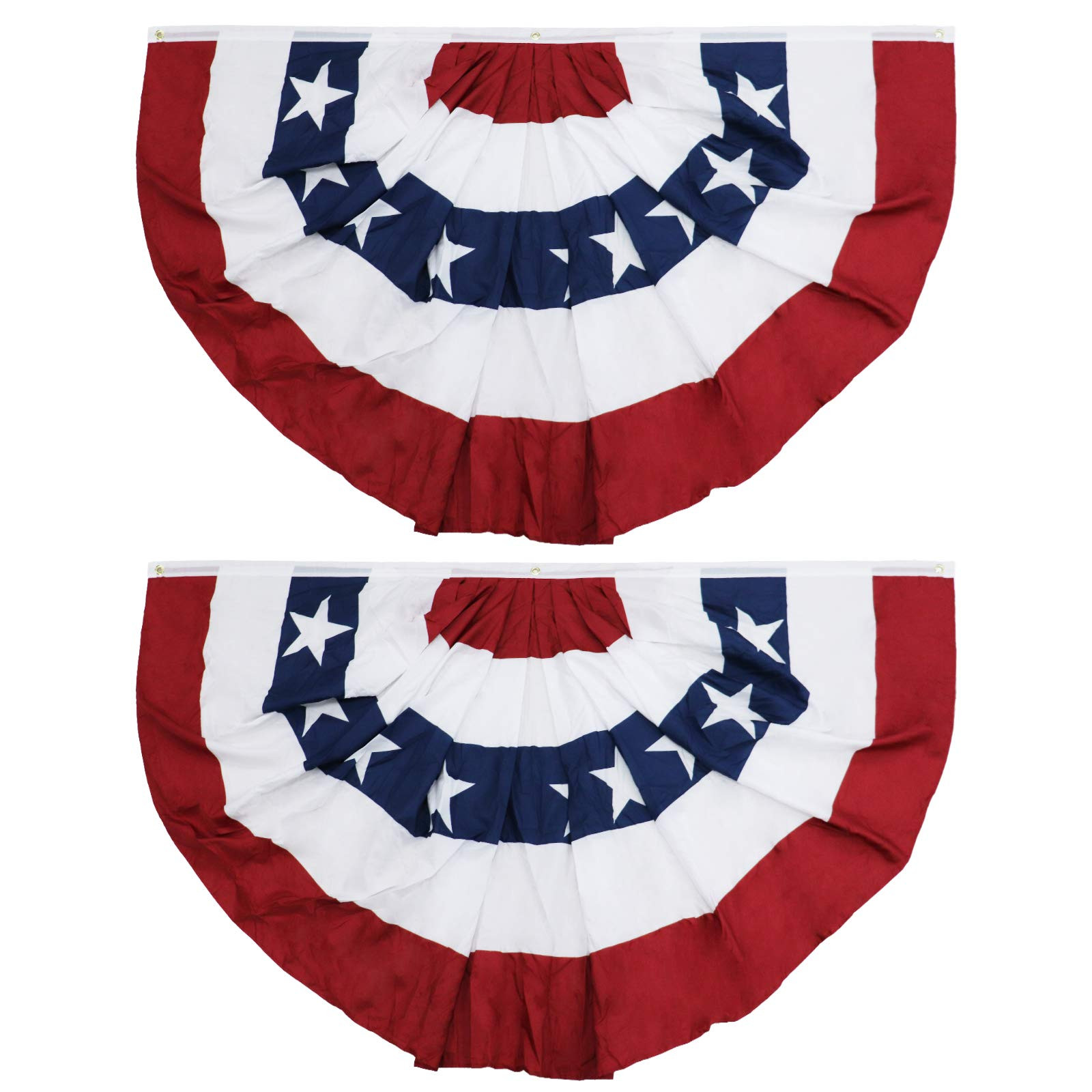 American Pleated Fan Flag,3 X6 Ft Patriotic Bunting,American US Large Size Half Fan Banner,Americ... | Amazon (US)