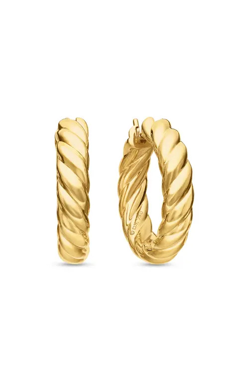 David Yurman Sculpted Cable Hoop Earrings in 18K Yellow Gold at Nordstrom | Nordstrom