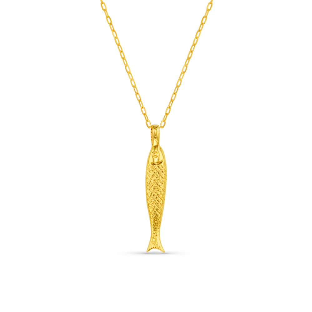 Textured Fish Charm Necklace | Orelia