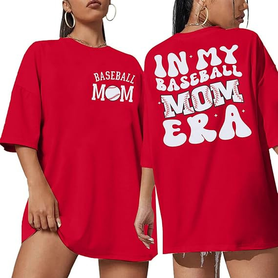 Baseball Mom Shirt Baseball Oversized Tshirt Women Baseball Game Day Season Vacation Short Sleeve... | Amazon (US)