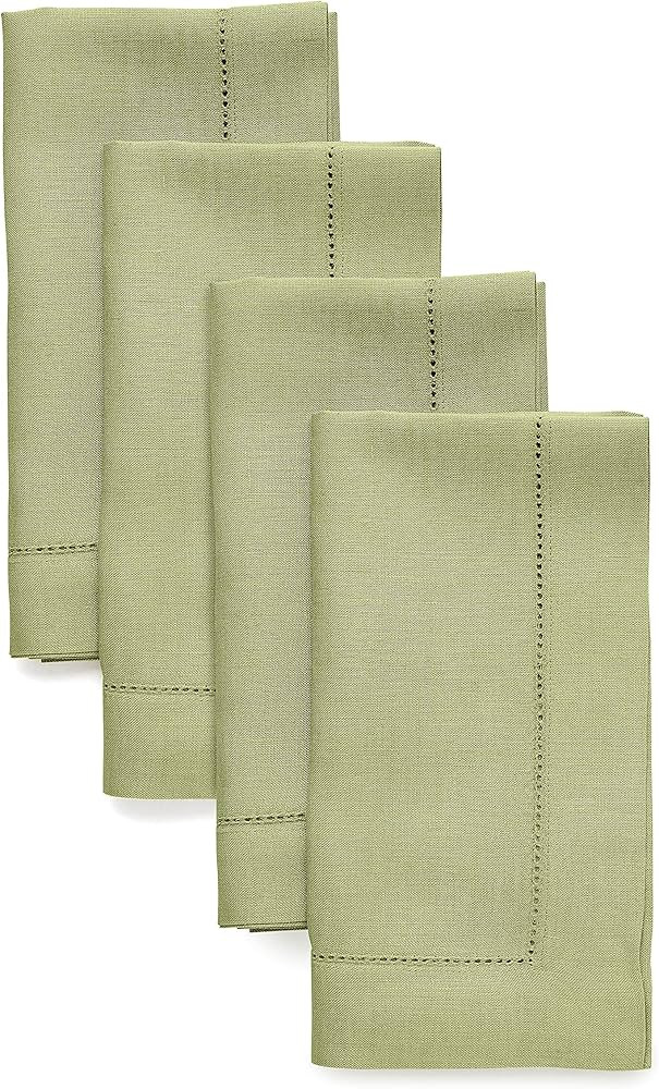 Solino Home Linen Dinner Napkins 20 x 20 Inch – Moss Green, 100% Pure Linen Fabric Cloth Napkin... | Amazon (US)