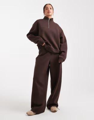 ASOS Design Brushback co-ord in chocolate | ASOS | ASOS (Global)