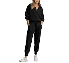 BTFBM Women's 2 Piece Tracksuit Fall Outfits 2023 Long Sleeve Half Zip Sweatshirt Sweatpants Loun... | Amazon (US)
