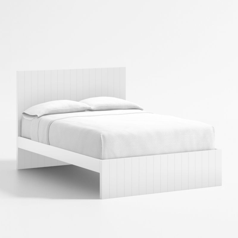 Finn White Wood Kids Full Bed Frame + Reviews | Crate & Kids | Crate & Barrel