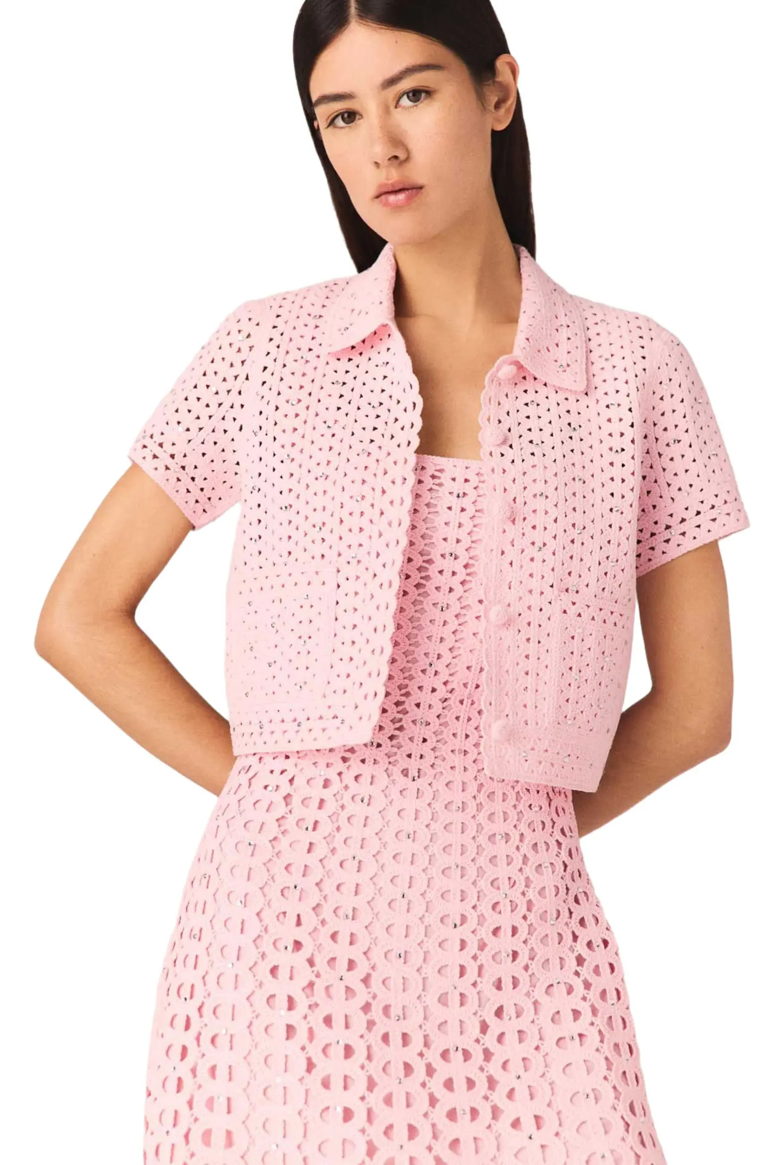 maje Rhinestone crochet cardigan (Women) | Nordstrom | Nordstrom