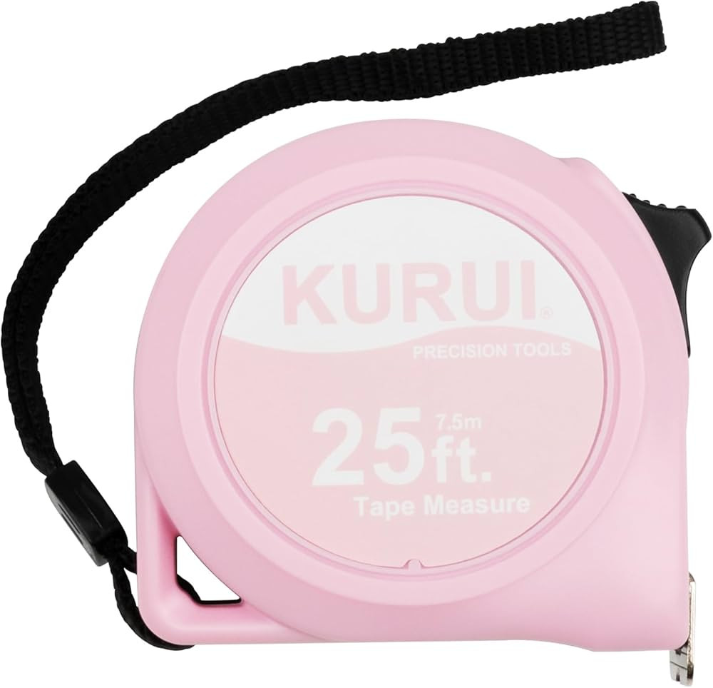 KURUI Pink Tape Measures Retractable 25Ft, Measuring Tape with Fractions, Easy Read Tape Measurer... | Amazon (US)
