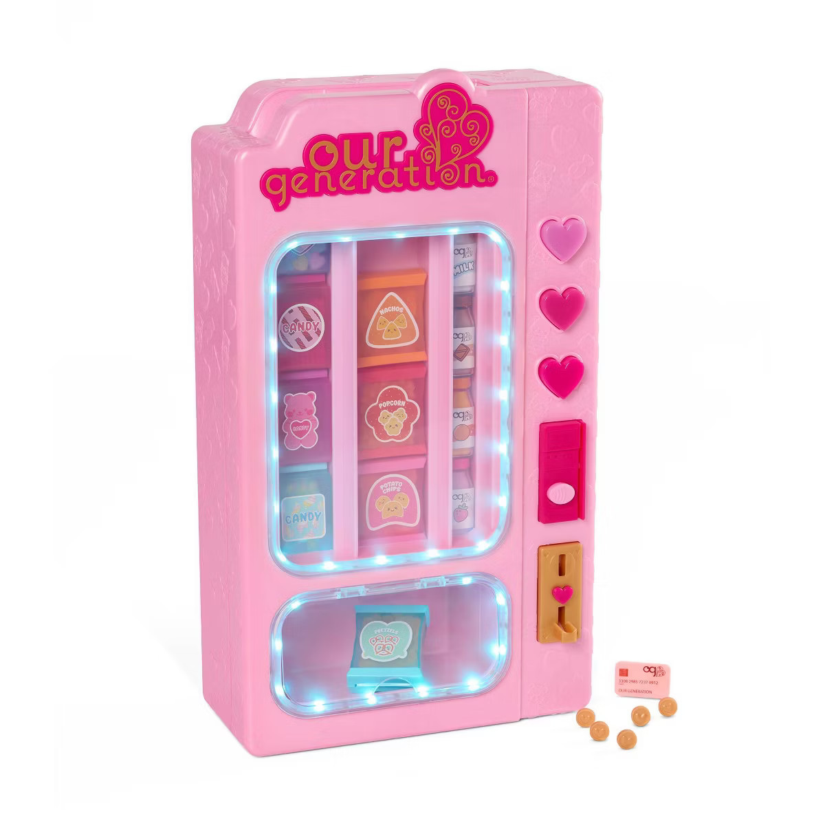 Our Generation Snacktime Fun Pink Vending Machine & Play Food Accessories Set for 18" Dolls | Target