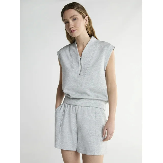 Scoop Women's Ultimate Scubaknit Zip Front Shawl Top, Sizes XS-XXL | Walmart (US)