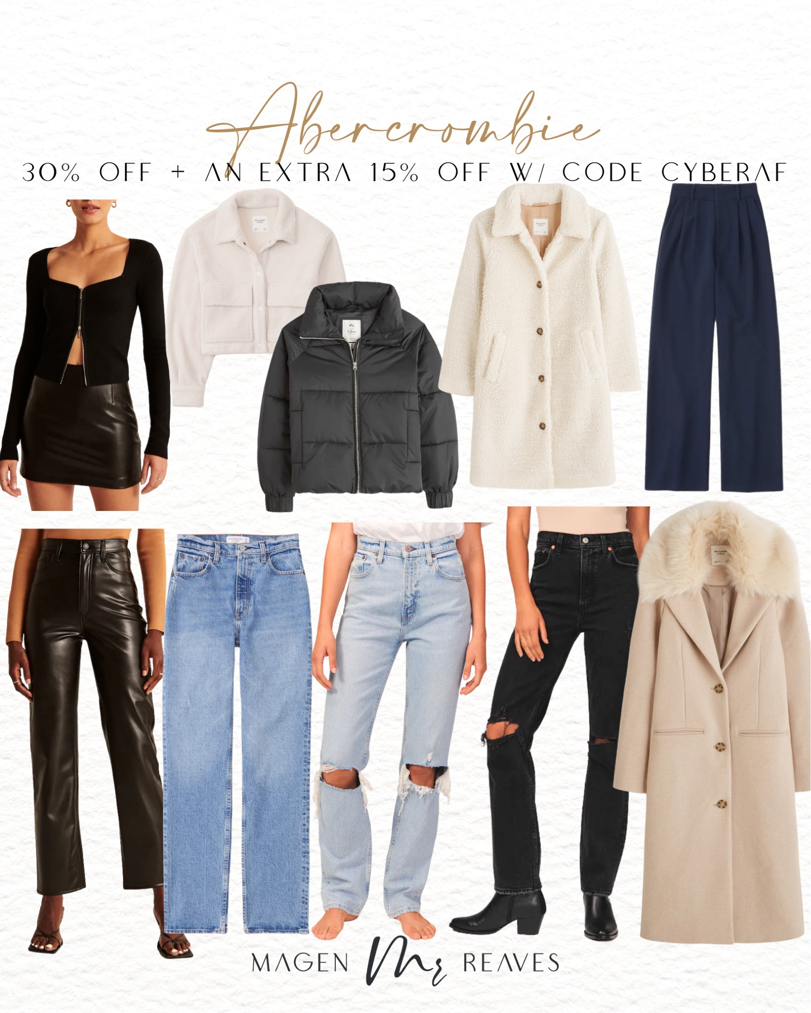 Abercrombie is 30% off plus an extra 15% off with code CYBERAF

#LTKsalealert #LTKHoliday #LTKCyberweek