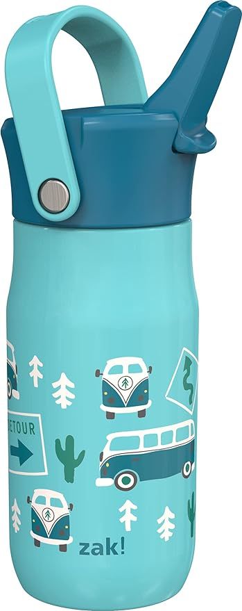 Zak Designs Harmony Kid Water Bottle for Travel or At Home, 14oz Recycled Stainless Steel is Leak... | Amazon (US)