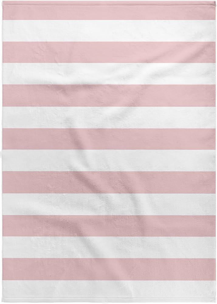 3dRose 22x30 Bath Hand Pool Towel - Pale Pink and White Stripes Designs Prints and Patterns | Amazon (US)