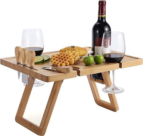 Portable Picnic Table for Outdoors, Outdoor Wine Table, Kids Picnic Table, Small Folding Table, W... | Amazon (US)