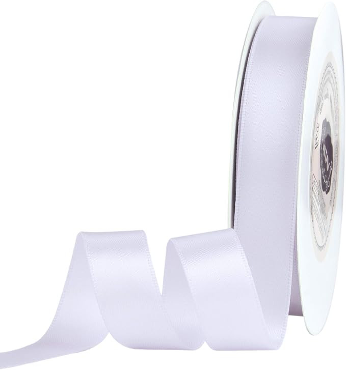 VATIN 5/8 inch Double Faced Polyester Lilac Mist Satin Ribbon -Continuous 25 Yard Spool, Perfect ... | Amazon (US)