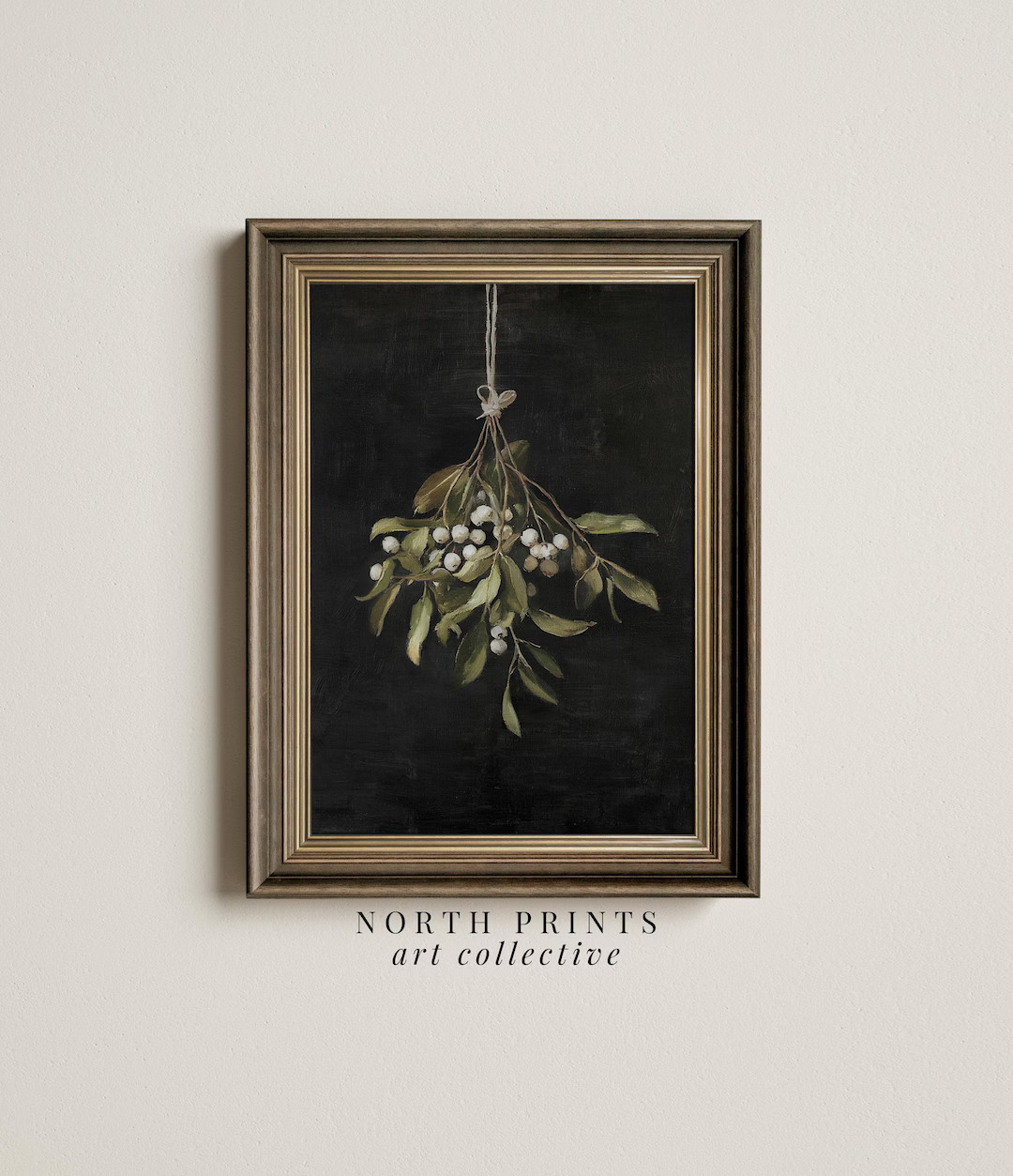 Winter Wall Art Mistletoe PRINTABLE, Moody Festive Holiday Christmas Wall Decor Downloadable Digi... | Etsy (US)