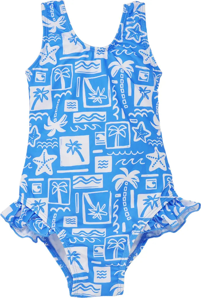 Girls Sun Protective UPF 50+ Delaney Hip Ruffle Swimsuit | Nordstrom