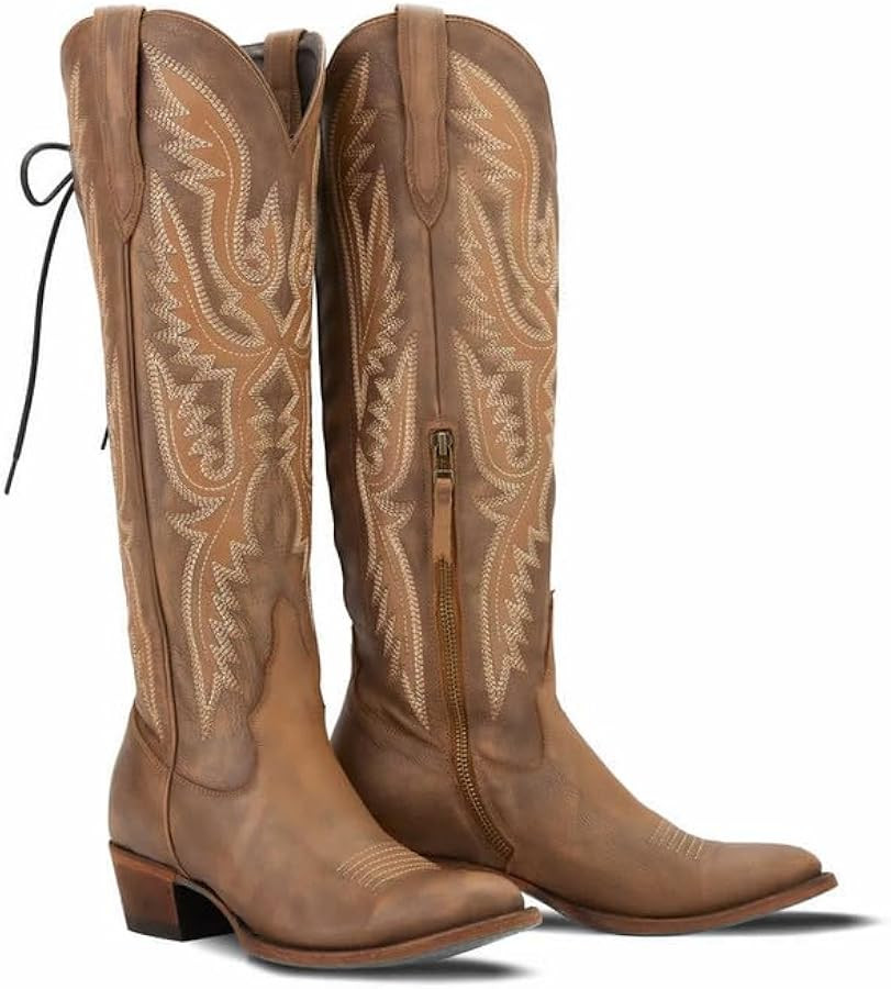 MissHeel Over the Knee Cowboy Boots for Women Adjustable Thigh High Cowgirl Boots | Amazon (US)